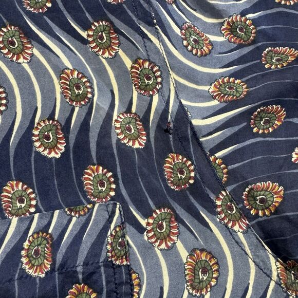 Vintage Robert Stock 100% Silk Floral Pattern Button Down Shirt Mens M - Picture 7 of 8